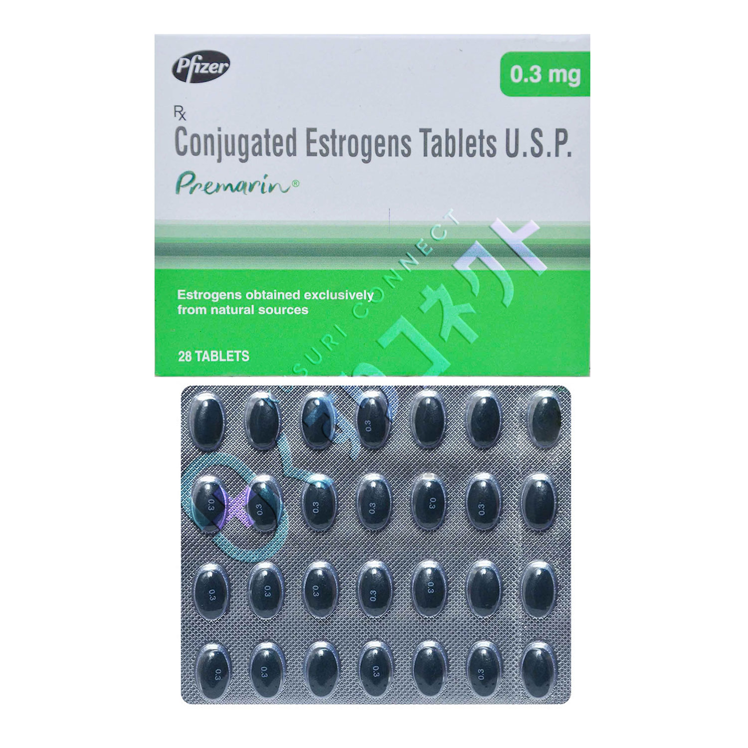 プレマリン 0.3mg【28錠】（エストロゲン）
