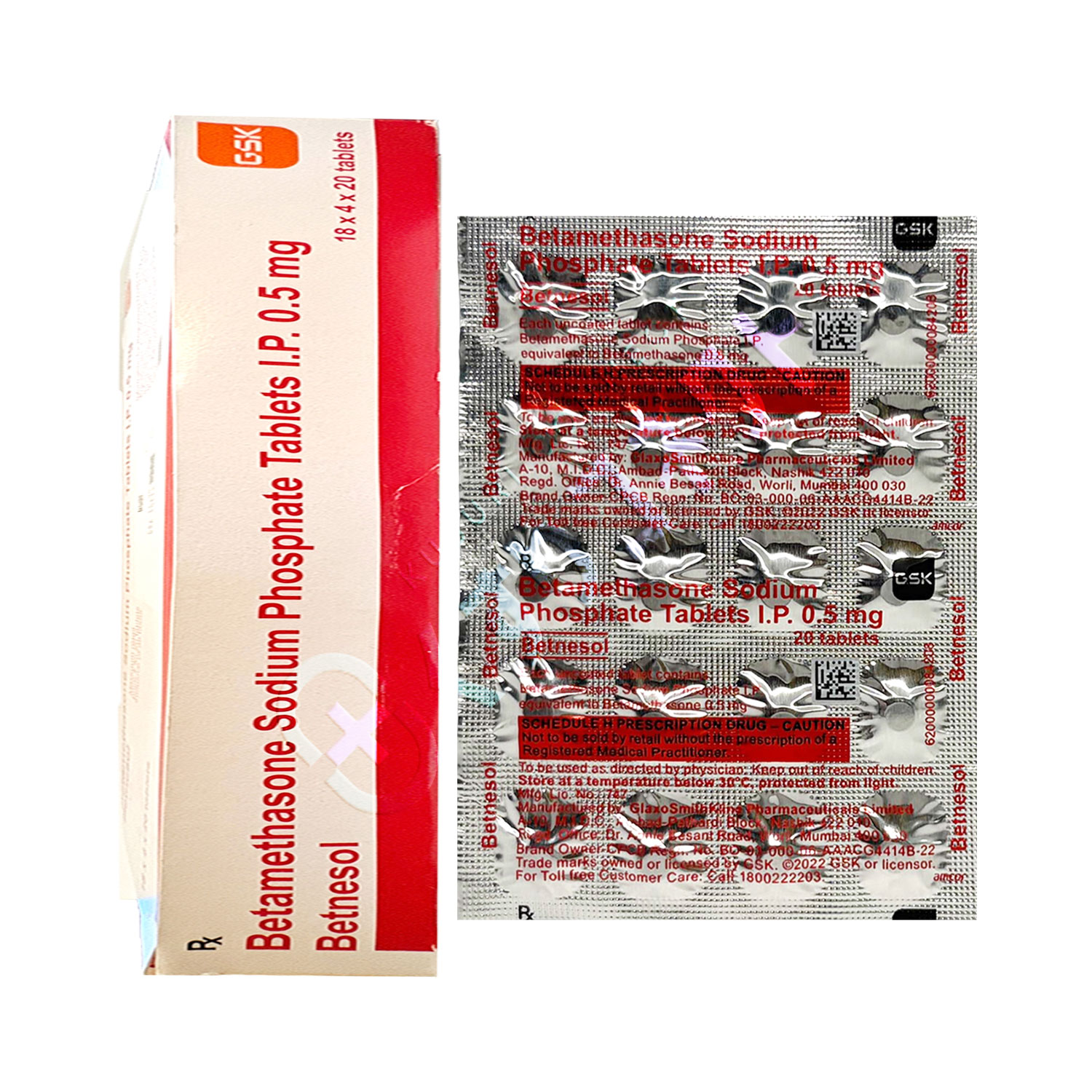 ベトネソル 0.5mg【20錠】（ベタメタゾン）